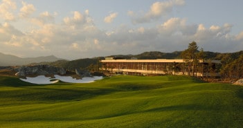 The Design and Neon Lights at Korea’s Whistling Rock Country Club Whistling Rock Country Club, Cloud Course No. 18, Photo: Joann Dost